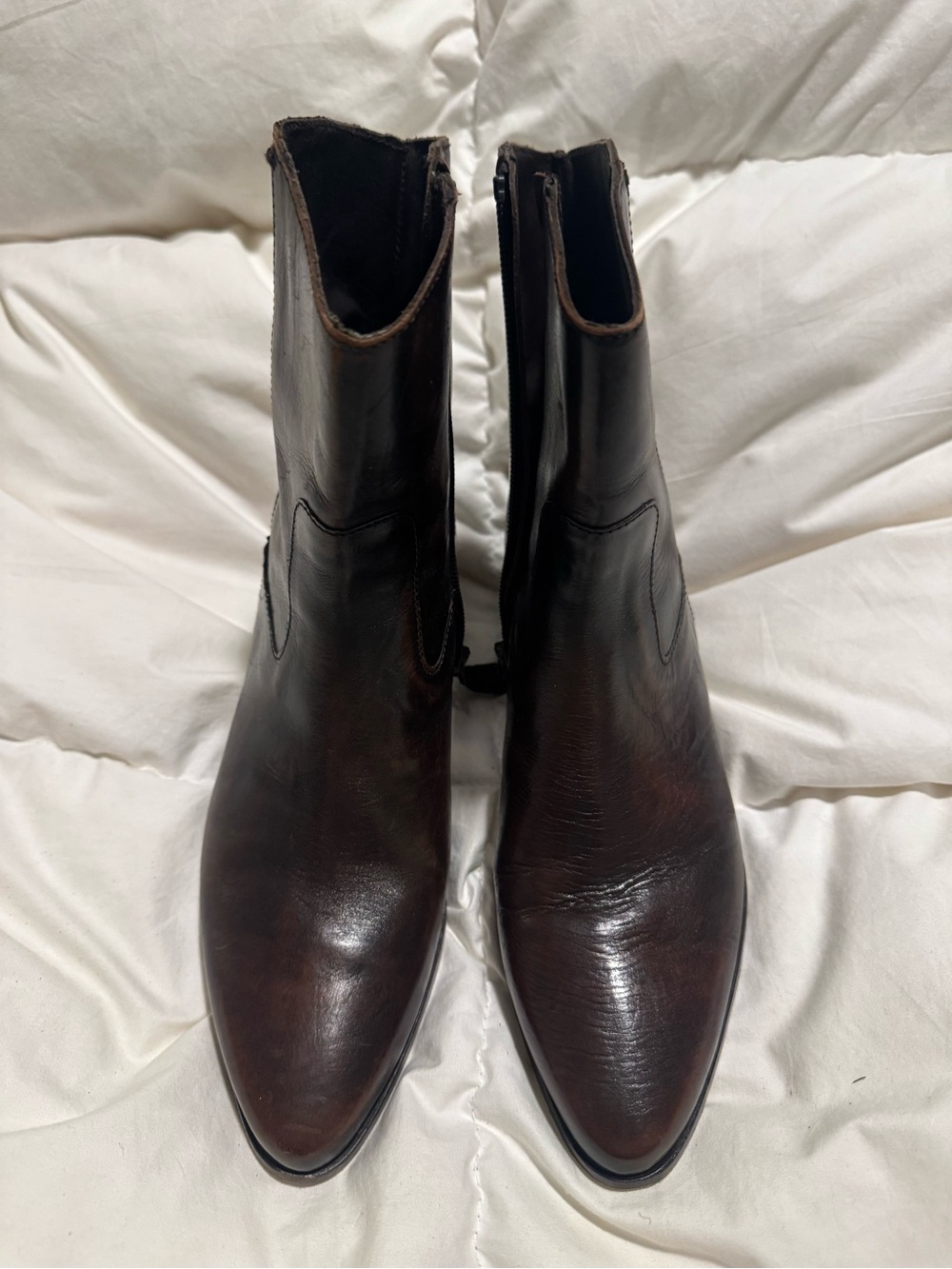 Frye Women's Dark Brown Leather Ankle Boots
